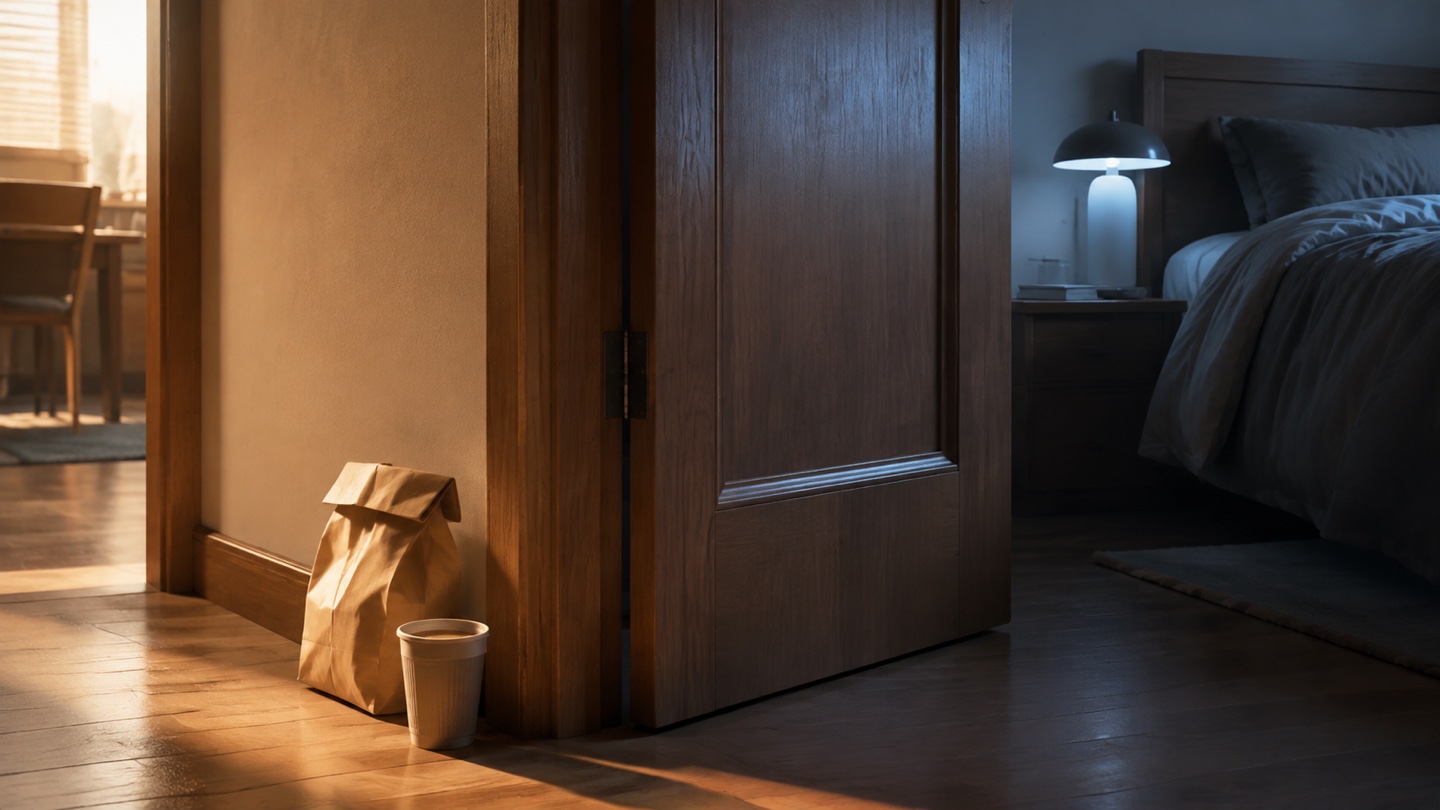 On both sides of the door, someone is trying to save themselves in the only way they know.